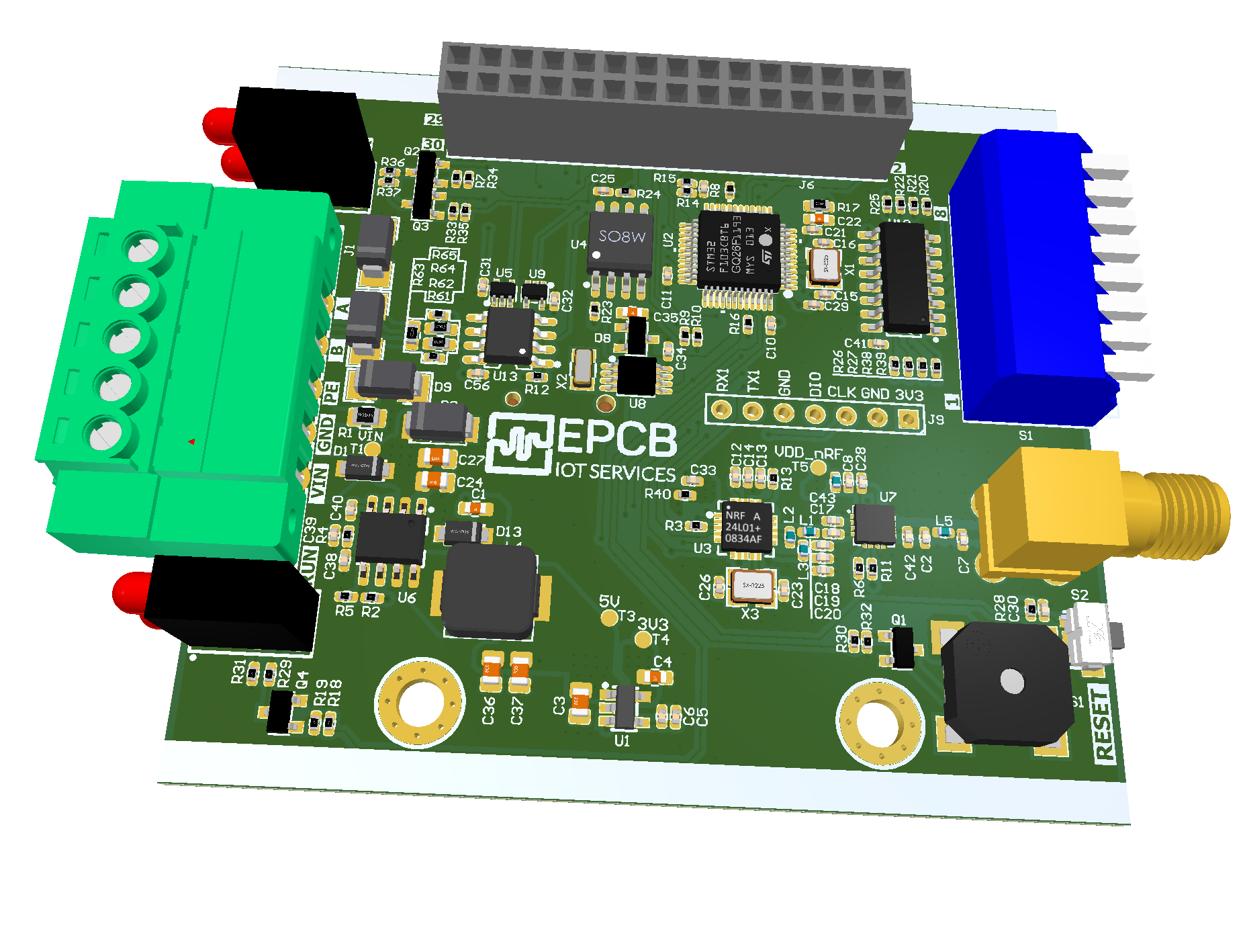 Mô hình phối cảnh 3D Node RS485 Wireless 1I0