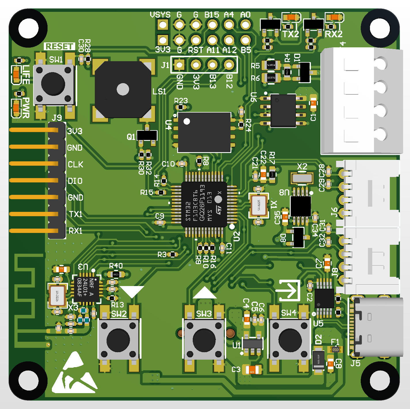Layout PCB mặt trên (Top Layer)